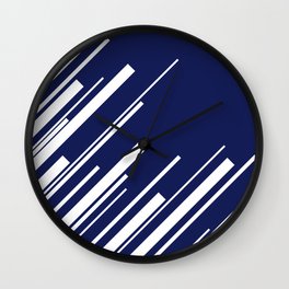 Diagonals - Blue and White Wall Clock
