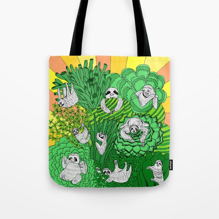 Sloths and Succulents Tote Bag