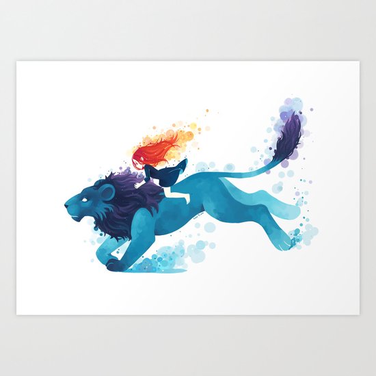 Lion Rider Art Print