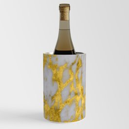 Luxury 24-Karat Gold Marble on Velvet Cream Wine Chiller