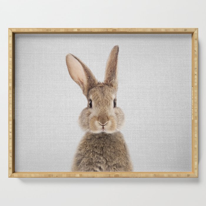 Rabbit Colorful Serving Tray by Gal Design Society6