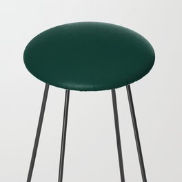 MSU Green Solid Color Popular Hues Patternless Shades of Green Collection - Hex Value #18453B Counter Stool