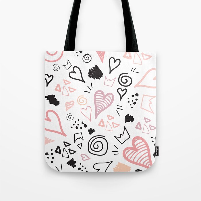 doodle heart Tote Bag