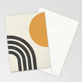 Mid century modern Sun & Rainbow Stationery Card