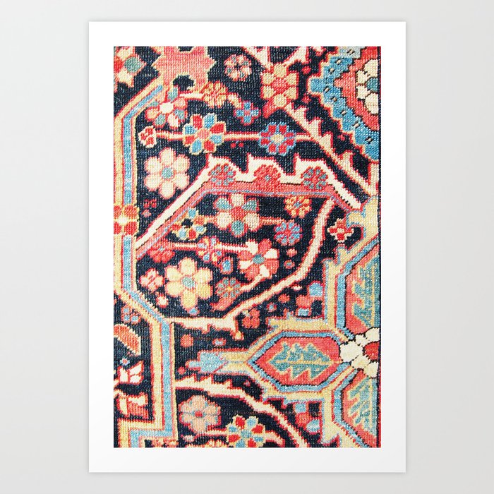 Antique Persian Heriz Carpet Print Art Print