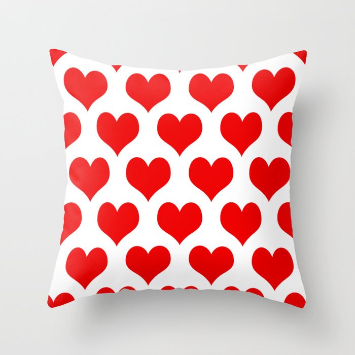 Holidaze Love Hearts Red Throw Pillow