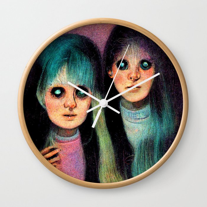 Sisters at a seance Wall Clock