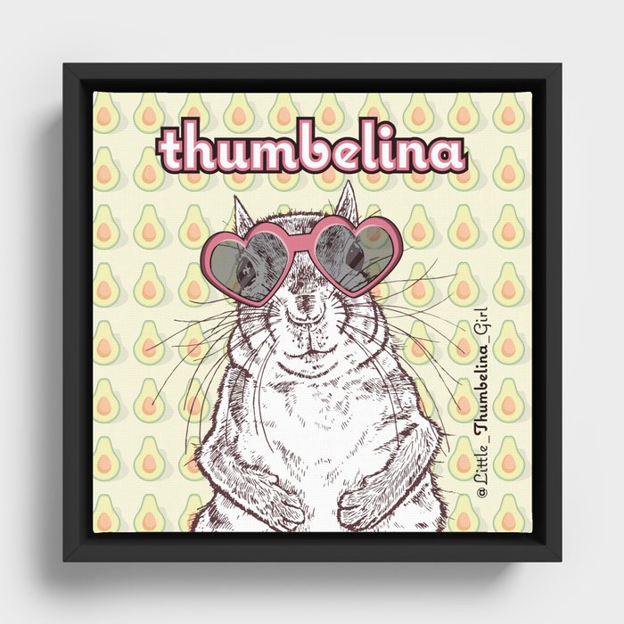 Little Thumbelina Girl: heart sunnies Framed Canvas