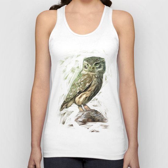 Olive Owl Unisex Tank Top