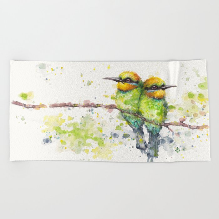 Family Rainbow Bee Eaters Beach Towel By Sillierthansally Society6