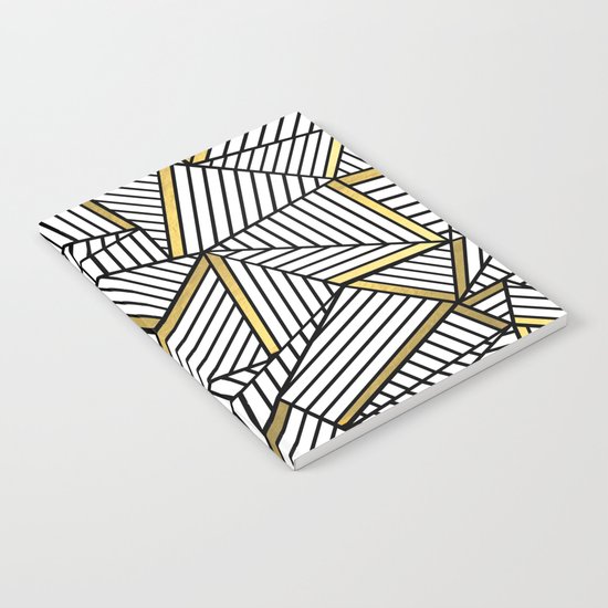 Ab Lines 2 White Gold Notebook