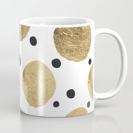 Modern abstract faux gold black watercolor polka dots pattern Coffee Mug