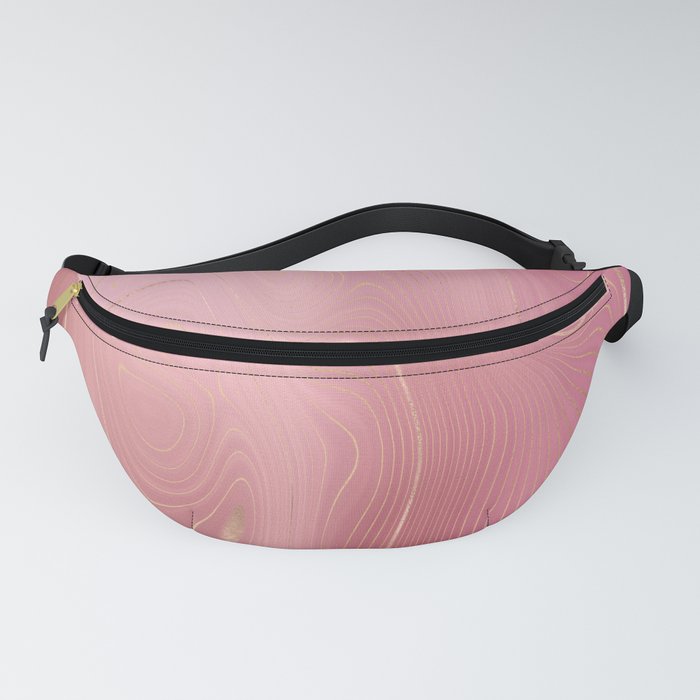Lush Pink Gold Agate Geode Luxury Fanny Pack