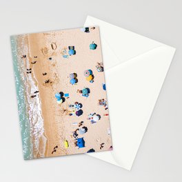 Aerial Beach Print, Portugal Beach Photography, Aerial Photography, Summer Blue Ocean Print Stationery Card
