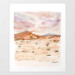 desert watercolor painting Art Print