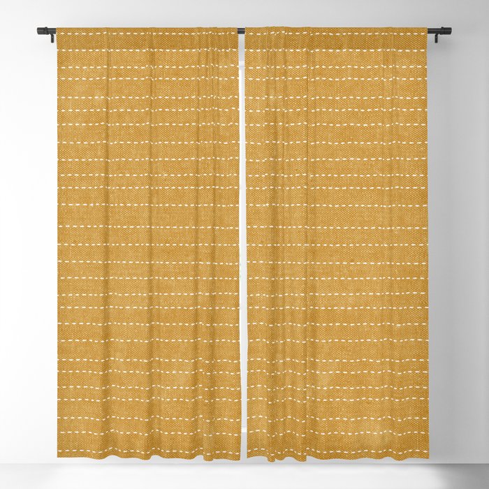 stitched stripes - mustard yellow Blackout Curtain