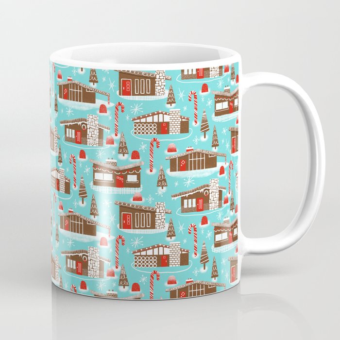 Mid Century Modern Gingerbread Houses Coffee Mug