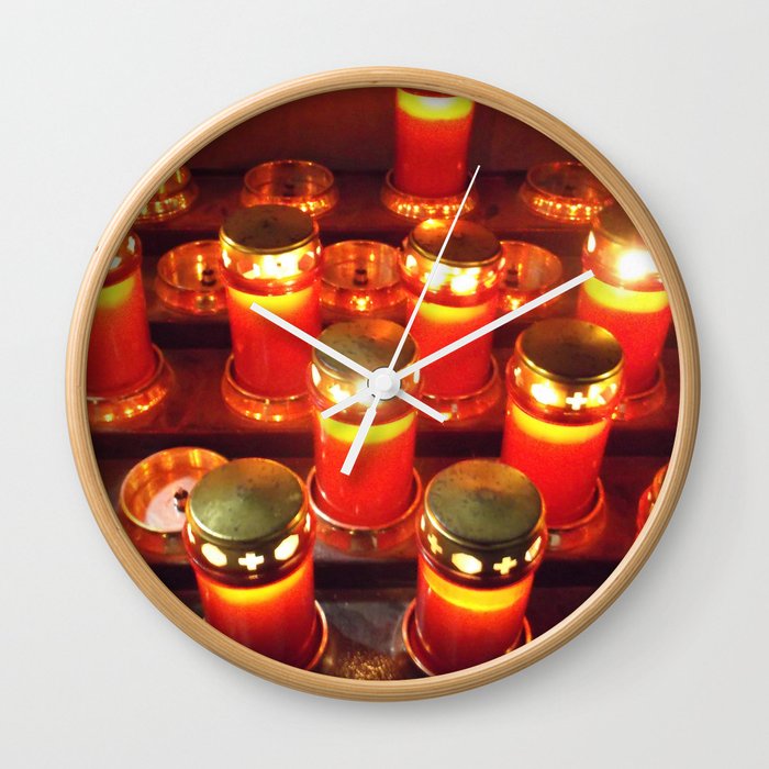 CHURCH CANDLES. Wall Clock