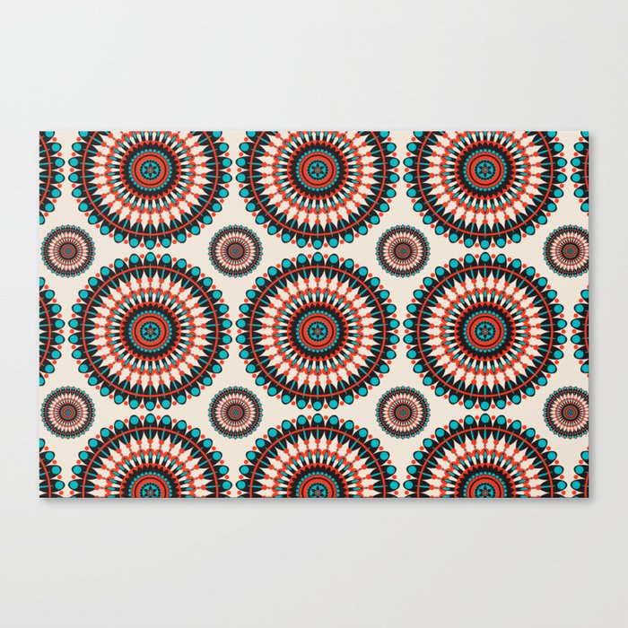 Colourful mandala,boho pattern  Canvas Print