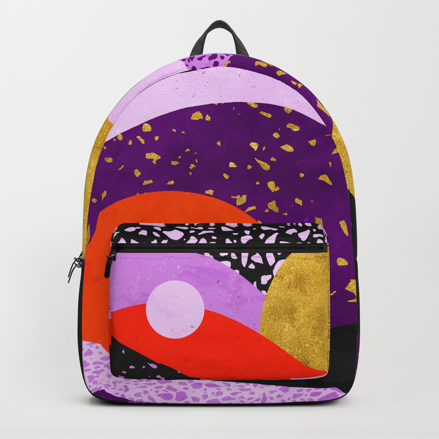 purple and gold backpack