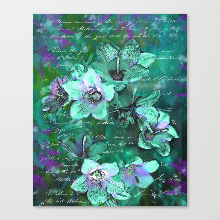 Aqua Lilies in the Garden Canvas Print