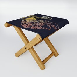 Astronaut in Deep Space Walk with Sun Reflection Folding Stool