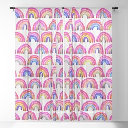 Rainbow Watercolor – Magenta Sheer Curtain