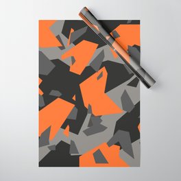Black\Grey\Orange Geometric camo Wrapping Paper