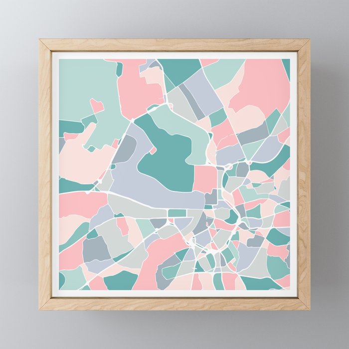 Antwerp City Map Art Framed Mini Art Print