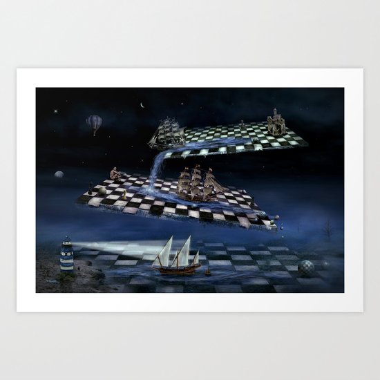Turbulent journey time Art Print