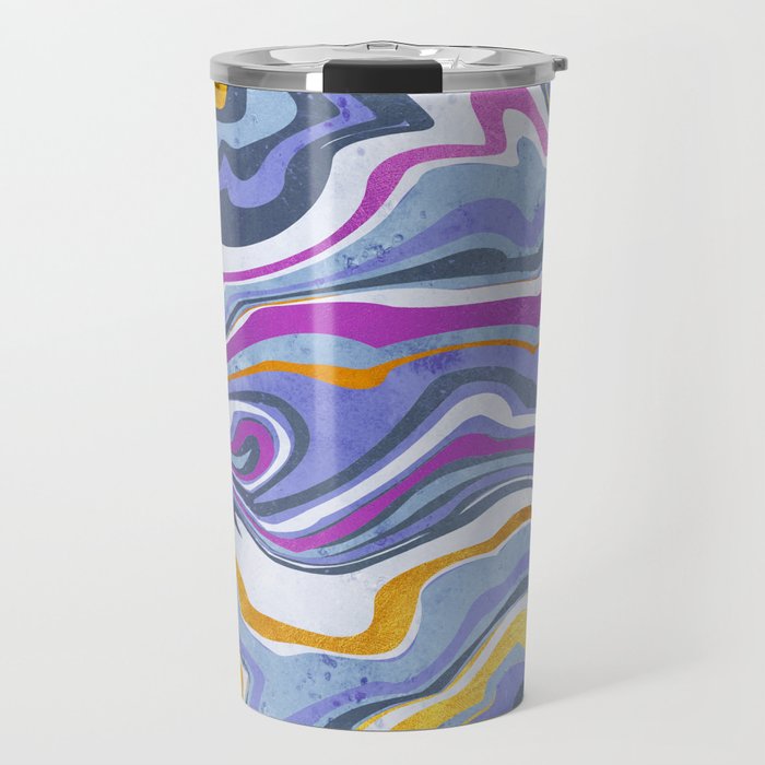 Rainbow gemstone slice // gold purple and ultra violet Travel Mug