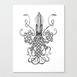 Celtic Knot Squid Canvas Print