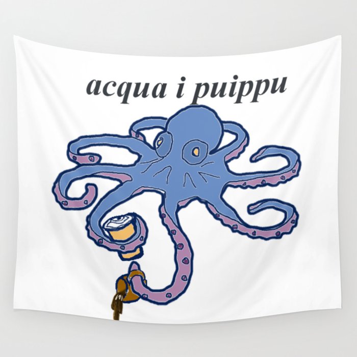 Coffee Octopus Wall Tapestry