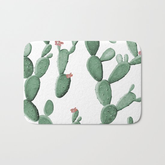 Flowering Cacti Bath Mat