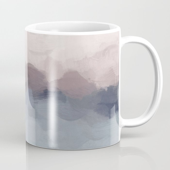 Blush Pink Mauve Purple Navy Light Blue Abstract Painting
