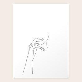 Hands line drawing illustration - Grace Art Print