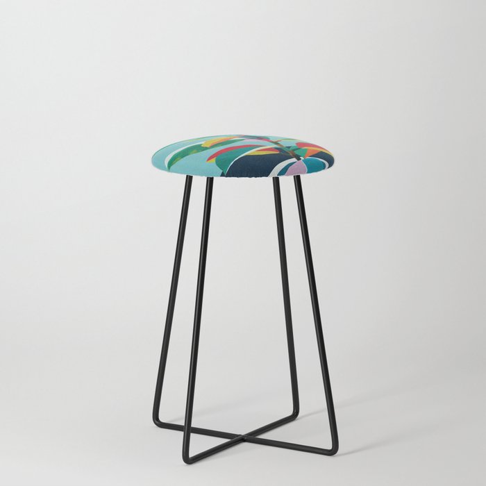 Colorful Ficus 5 Counter Stool