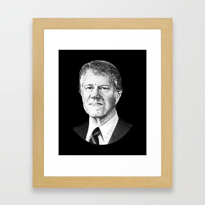 President Jimmy Carter Graphic Framed Art Print