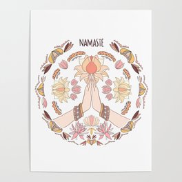 Namaste Hand/ Mandala/ Meditation Art/Illustration Poster