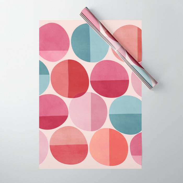 Retro Red and Pink Dots Wrapping Paper