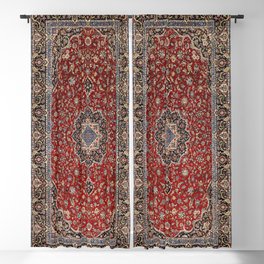 N63 - Red Heritage Oriental Traditional Moroccan Style Artwork Blackout Curtain