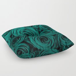 emerald green roses Floor Pillow