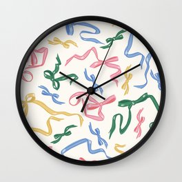Colorful Velvet Bows, White Wall Clock