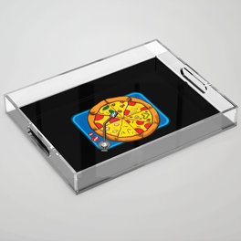 Vinyl Record Pizza Party Acrylic Tray