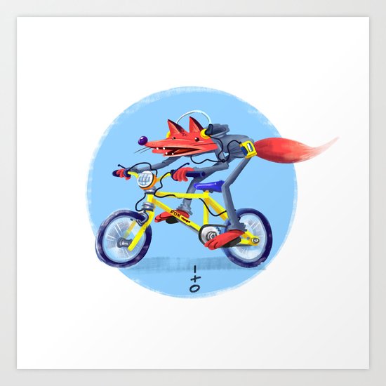 fox bike Art Print
