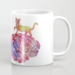 Cat and brain Coffee Mug