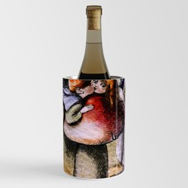Elf and Fairy Kissing on a Mushroom  Wine Chiller