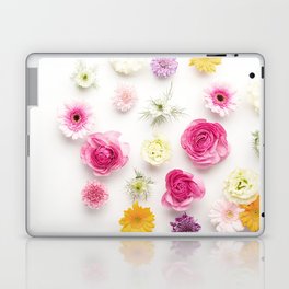 Bright Spring Floral Arrangement, Pink Roses and Daisies Laptop Skin