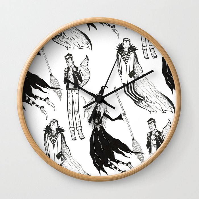 Happy Monsters (in white) Wall Clock