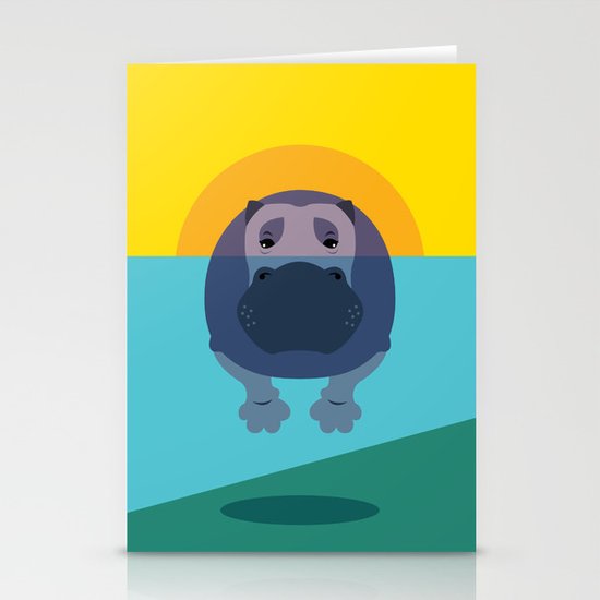 Hippo Stationery Cards